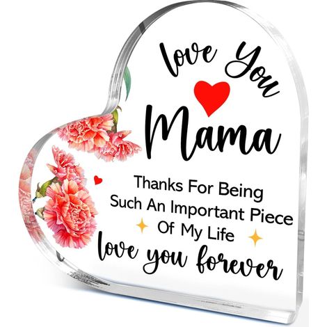 Plaque en acrylique cœur décoratif à poser, décoration bureau moderne, idée cadeau（10 cm) (1/4)