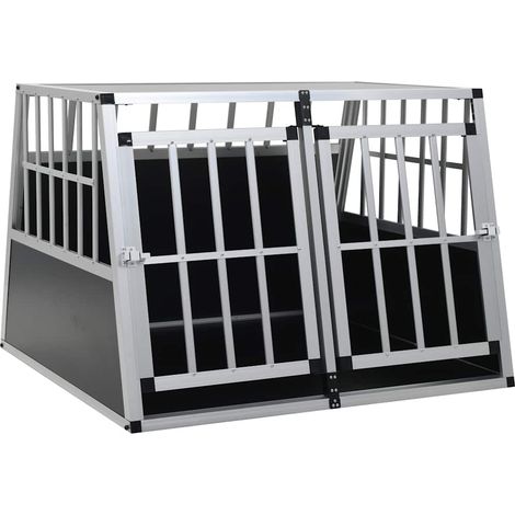 Cage pour chien à double porte-Abri pour chien 94 x 88 x 69 cm 611205 (1/5)