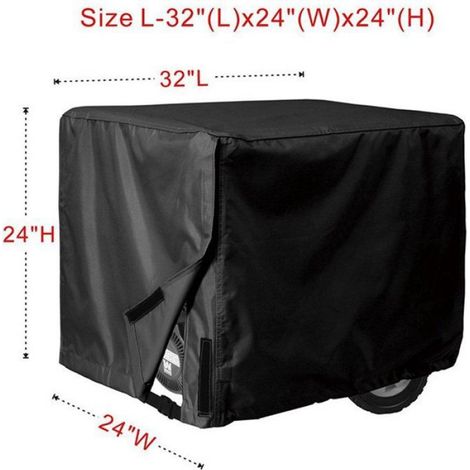 Housse Generateur - Polyester 210D Impermeable - Pour Generateur Essence Onduleur 5000 W a 10000 W - 81 x 61 cm - Noir - 1 Piece (1/5)