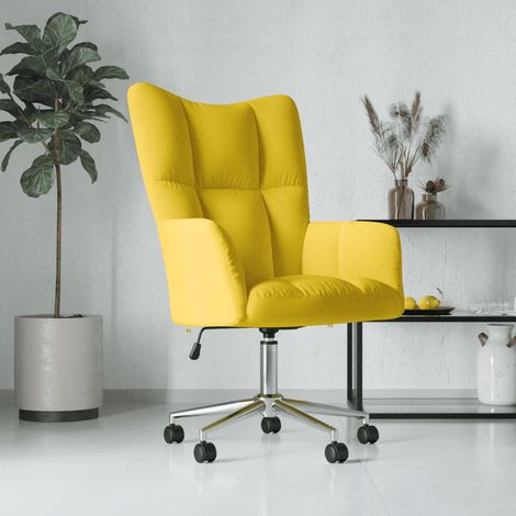 Chaise de salon,Chaise de relaxation Jaune moutarde Velours CFW43142 (1/5)