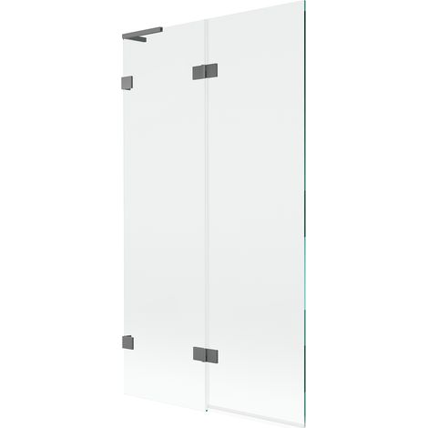 Mexen Lunar L Duschwand 2-flügelig links 100 x 150 cm, transparent, Gun Metal - 897L-100-100-95-00-L (1/5)