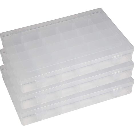 3er Set Kleinteilemagazin Sortimentskasten mit je 36 Fächern (verstellbar) (1/5)