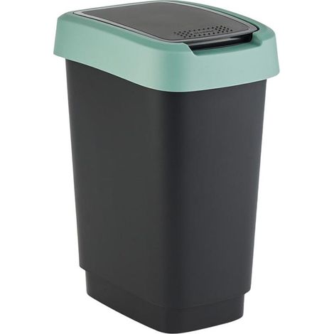Rotho Swingeimer Twist 10 L schwarz misletoe green Swingeimer (1/4)