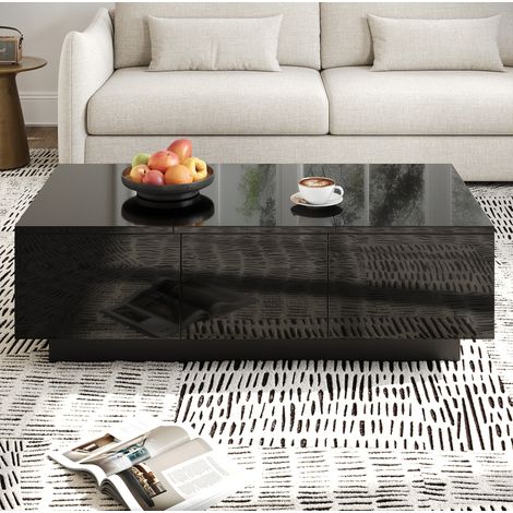 Tavolo salotto con cassetti e vani scorrevoli 100 cm OKMYHOME (1/5)