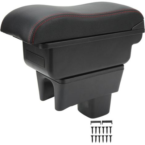 Bote d'accoudoir de Console de voiture grande capacité remplacement de ligne rouge de Surface noire au toucher lisse pour Suzuki Swift 20052021 (1/4)