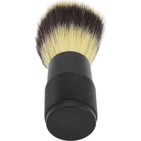 Brosse à barbe moussante noire, manche en alliage, poils souples synthétiques, kit de soin pour homme, accessoire rasage, cadeau masculin, 1 pièce. (1/5)