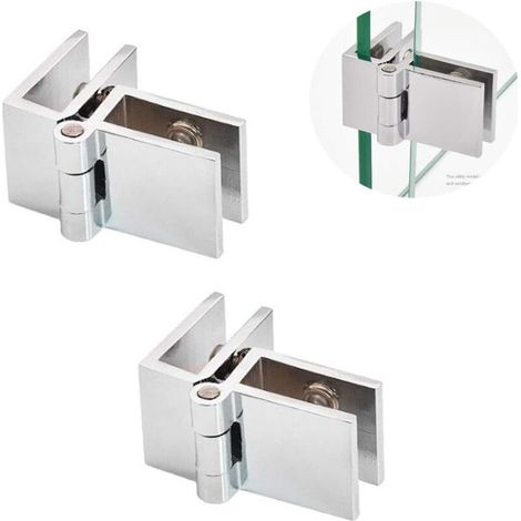 Cerniera in lega di zinco a 90 gradi per vetro, kit di cerniere per porte in vetro, clip di fissaggio per porte doccia e vetrine, spessore vetro 5-8 mm.