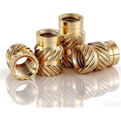 20 pièces Inserts Filetés M3 en Laiton pour Impression 3D,Écrous Moleté,M3x5.7x4.6 mm Écrous à Souder à Sertir pour Plastique,Inserts Thermiques (1/5)