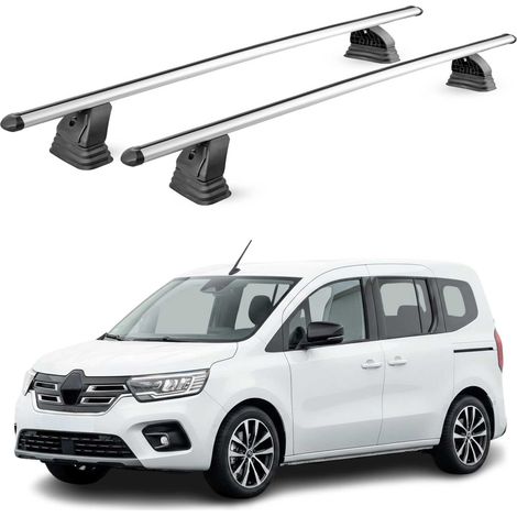 OMAC Barres de toit transversales en aluminium pour Renault Kangoo III 2021-2026 – TÜV / DIN 75302:2019 – Antivol inclus – Charge max 75 kg – 2 barres – Gris (1/4)