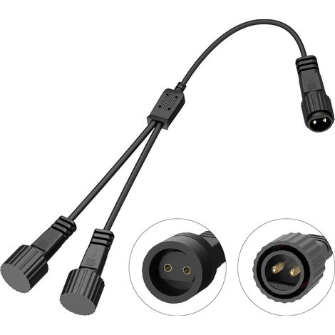 Répartiteur de guirlande lumineuse, étanche IP65, 2 broches, rallonge pour éclairage de Noël, stalactites, lumières de Noël, lumières de rideau, lumières réseau, lumières globes G40 (1/5)