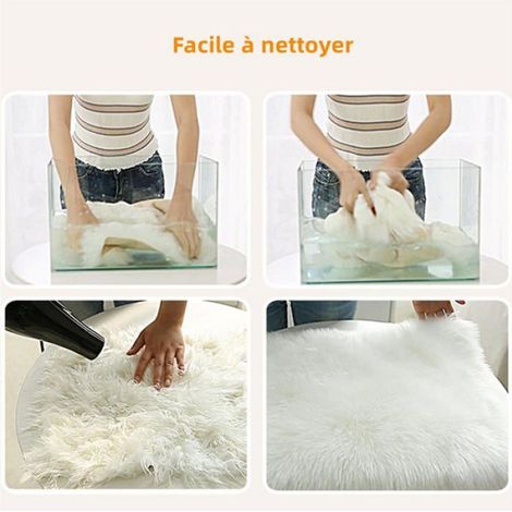 Tapis - Fausse Fourrure - 60 x 90 cm - Hypoallergénique - Pour Salon Chambre - 1 Pièce (1/4)