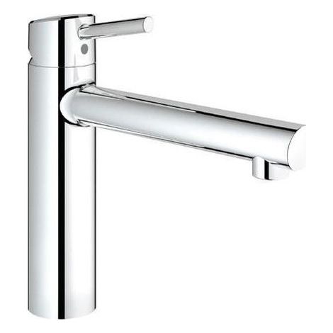 Grohe – Robinet de cuisine Concetto 31210001 – Bec medium orientable 140° – Technologie Starlight – Basse pression – Flexibles souples inclus (1/5)