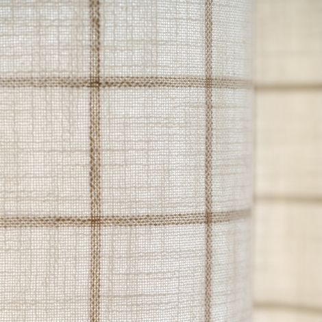 Tissu 100% coton à carreaux LOURMARIN Beige 140 cm
