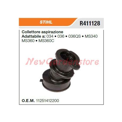 Collettore aspirazione STIHL motosega 034 036 036QS MS340 360 360C R411128
