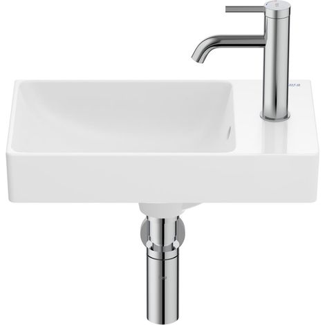 Lave-mains compact en fineceramic "Ona" avec jeu de fixations 450 x 260 mm - blanc mat - Roca (1/2)