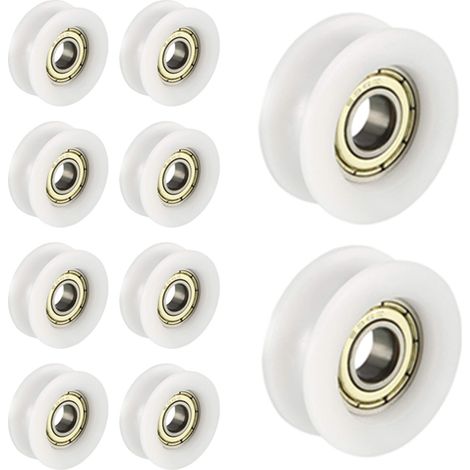 10-teiliges Set: Führungsrollen aus Nylon/Kunststoff mit integrierten 608-Rillenkugellagern (6 x 30 x 10 mm)