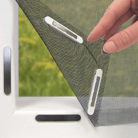 Moustiquaire magnétique pour fenêtre - 130 x 150 cm, facile à retirer, sans perçage - 1 pièce, noire