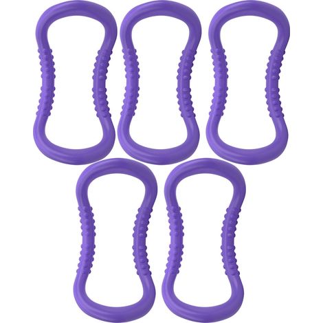 Anneau de Yoga 5 Pièces - Cercle d'Entraînement Double Pointe pour Massage et Fitness - Exercice à Domicile - Violet (1/5)