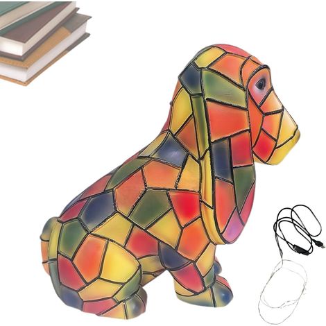 Lampe Chien Veilleuse Vintage Décorative Peinte À La Main (1/5)