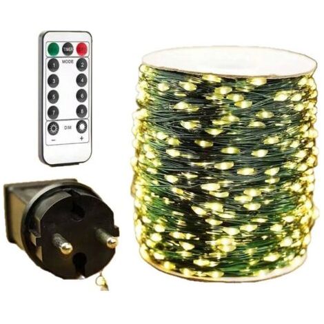 200 Meter lange LED-Lichterkette mit 2000 warmweißen LEDs an grünem Kabel, 8 Funktionen für Weihnachtsbaumschmuck und Partys (1/5)