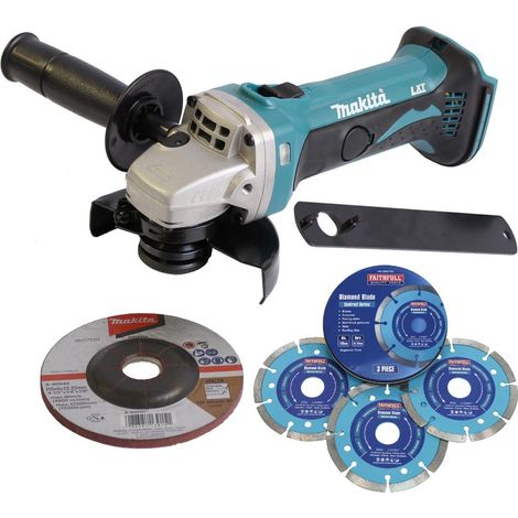 Makita DGA452Z Cordless 18v 4.5"" 115mm Angle Grinder Lithium Ion + X3 Blades (1/5)
