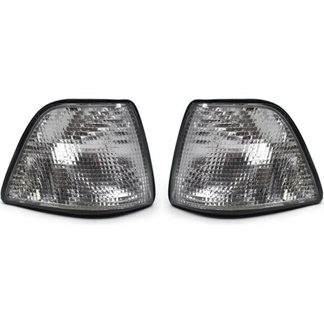 Paire de clignotants de remplacement avec lentille blanche pour BMW E36 318i 328i M3 (1/5)