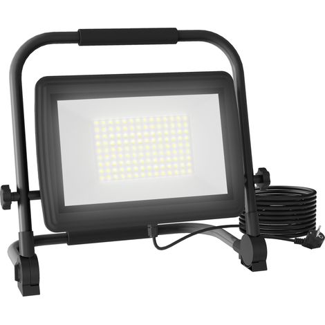 Lampe de travail LED 6500K avec tête pivotante et support réglable, en aluminium et métal, 35 x 20 x 32 cm, noire (1/5)