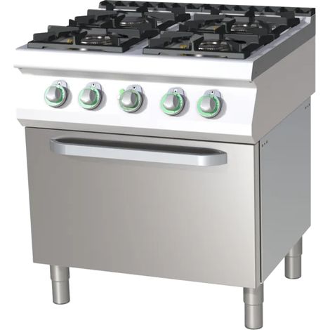 Fourneau à gaz avec four à air chaud électrique RM - SPT 780/11 GE - RM Gastro