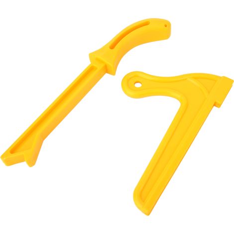 Lot de 2 poussoirs à bois 2 en 1 en plastique jaune, outil de travail du bois pratique et sûr (1/5)