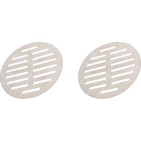 Rond Sol Canalisation Couvercle (5") 2pcs, Inox Acier Douche Canalisation Grille - pour Meubles Réparation, Salle Bain Cuisine, Argent Ton (1/5)