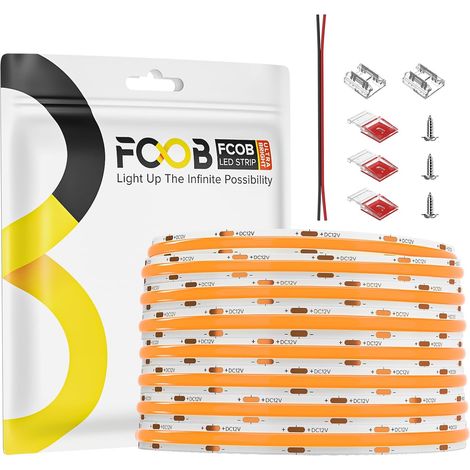 Bande LED Orange Flexible Haute Densité 480LEDs/m 5M 12V CE UL 8mm (1/5)