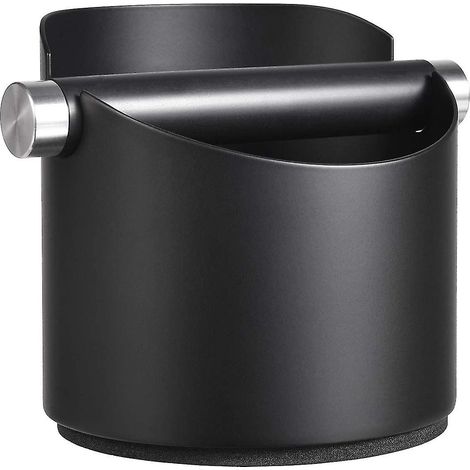 Boîte à café, boîte à expresso noire avec barre de frappe amovible et base antidérapante, compatible lave-vaisselle. (1/3)