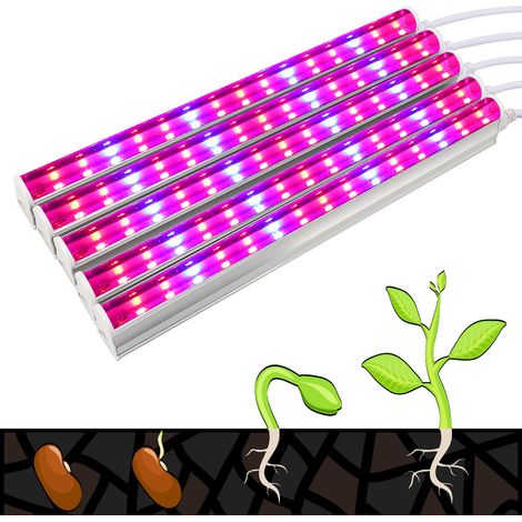 Lampe pour Plante, Relassy LED Horticole avec Minuterie 12/6/3H, Lampe Horticole Dimmable Lampe de Croissance, Lampe de Culture pour Plante interieur Croissance Floraison (5/Paquet) (1/5)