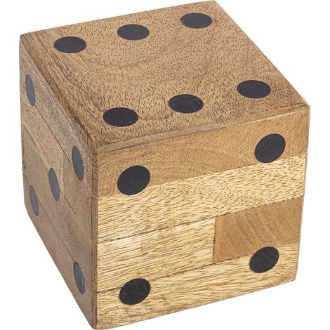 Decorazione dado fortune 10.5 x 10.5 realizzato in legno di magno prodotto realizzato a mano