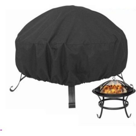 Housse de protection pour brasero rond, cordon de serrage pour imperméable, coupe-vent, résistant aux UV, tissu Oxford 80 x 65 cm pour four, table à manger et chaises et jardin (1/4)