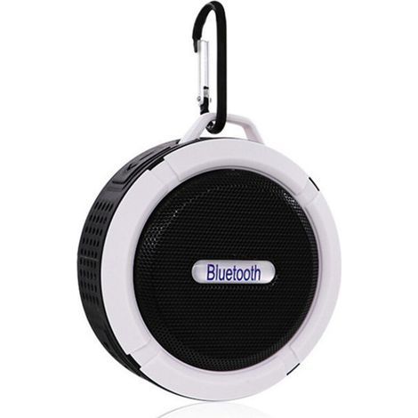 Enceinte D'Extérieur étanche, Enceinte Portable Sans Fil pour Douche, , Piscine, Plage, Randonnée, Blanc (1/2)