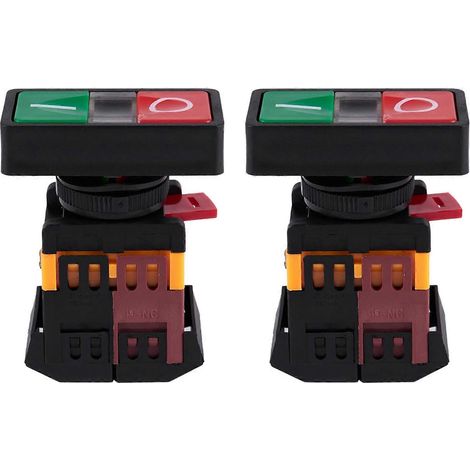 2 interrupteurs à bouton-poussoir momentané marche/arrêt (220 V CA, voyant jaune) : 1 NO, 1 NF (1/5)