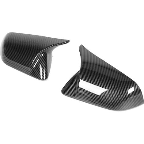 2 coques de rétroviseurs de porte gauche et droite, style klaxon, de remplacement pour Ford Mustang 2015-2022, style fibre de carbone (1/5)