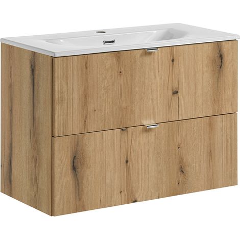Waschtisch 80cm, in Eiche, NEWPORT-56-OAK (1/5)