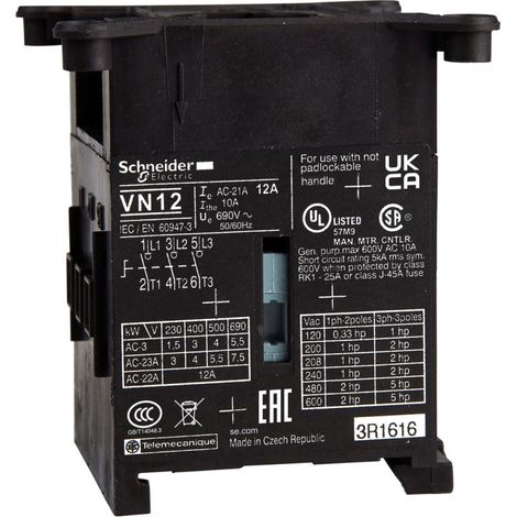 Bloc De Base Interrupteur-Sectionneur TeSys Mini Vario 3P 12A Schneider Electric - VN12 (1/3)