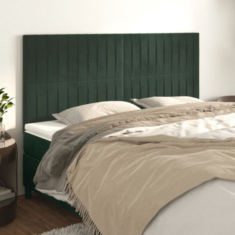 Tête de lit Vert foncé 160x5x118/128 cm Velours vidaXL (1/5)
