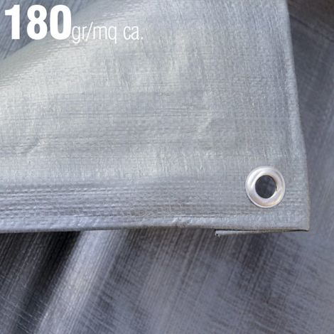 TELO OCCHIELLATO 5X8 MT GR 180 GRIGIO (1/6)