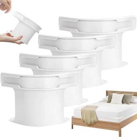 Lot de 4 tendeurs de draps pour matelas, fixation avec bandes en silicone, pinces réglables pour maintenir les draps et limiter les plis et déplacements, adaptés aux matelas épais, blanc (1/5)