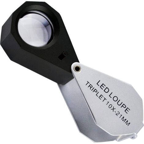 MIMOSON-Lot de 10 mini loupes de bijoutier pliables pour l'examen des pierres précieuses, des bijoux, des roches, des timbres et des pièces de monnaie. (1/5)