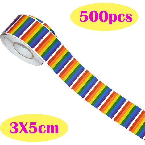 Autocollants Arc-en-Ciel Rectangulaires pour Fête - Rouleau Adhésif Décoratif pour Défilés et Célébrations (1/3)