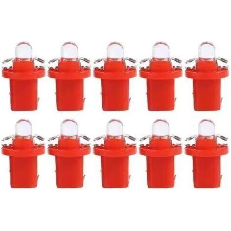 Lot de 10 ampoules LED T5 Lampe avec Support,Ampoules 12V BAX10d B8.5D Ampoule Tableau de Bord pour Voiture et Moto (1/4)