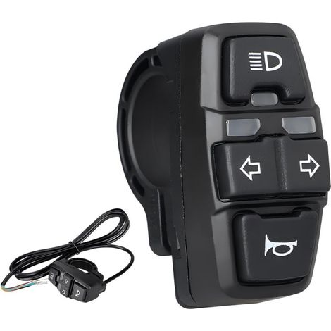 Bardusch-22mm Interrupteur de Guidon Moto - 3 en 1 - Commutateur de Phare/Clignotant/Klaxon pour Moto, Vélo Électrique, VTT, Scooter Électrique (1/5)