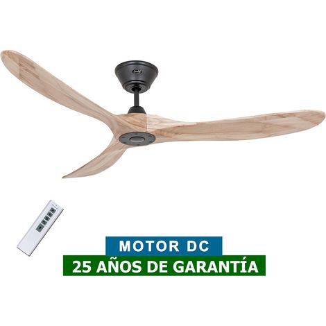 Casafan – Ventilateur de plafond 315218 152cm bois massif naturel – 3 lames – Télécommande – Fonction été/hiver – Ultra silencieux
