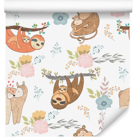 Papier peint Animaux sauvages joyeux pour salon et chambre 50x1000 cm (1/5)