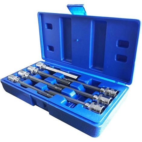 Extra Long Metric Hex Drill Socket Set 3/8 Driver CR-V Steel (Hex) - 7 Pieces (1/5)
